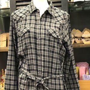 Gap new plaid dress with tie